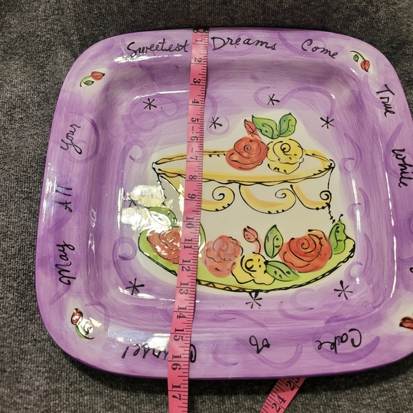 NEW Certified International Sweets Plater by Julia Junkin~Hand Painted~Cake - Picture 10 of 10